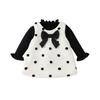 Conjunto de Vestido Chaleco Grueso Forrado de Felpa de Nuevo Estilo Otoño e Invierno 2025 para Bebés Niñas, Conjunto de Dos Piezas Base de Falda Peluda