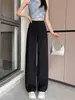 Pantalones de traje para mujer color Gris Cáñamo, corte ajustado, Primavera Verano, Nuevos, Casual, Holgados, Rectos, Cintura Alta, Adelgazantes, Caída, Versátiles, Pantalones Largos