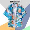 Camisa Floral Hawaiana para Hombre, de Manga Corta, Estilo Hong Kong, Moderna Estilo Ins, Camisa de Playa Fresca, Chaqueta Ligera de Verano Holgada de Media Manga