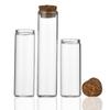 Botella transparente de boca recta de 22 mm con tapón de madera, botella de deriva, botella de vidrio, botella sellada para deseos, botella para té con aroma a áloe, botella para dulces