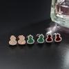 Pendientes de plata de ley S925 con aguja, de concha blanca en forma de calabaza, para mujer, del Pequeño Libro Rojo, con microincrustación de ágata roja Seiko, fábrica de joyería para orejas