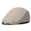 Sombrero de Cuatro Estaciones Boina Simple Color Sólido Gorra Plana Lisa Unisex Retro Ajustable Sombrero de Ala Plana Comercio Exterior Transfronterizo