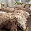 Novo conjunto de cama de quatro peças acolchoado estilo coreano em veludo de leite 2026