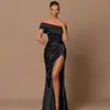 Nuevo Vestido Largo Azul Marino Brillante con Elegante Escote Cuadrado, Diseño que Ceñe la Cintura y Efecto Adelgazante, Adecuado para el Uso Diario