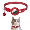 Funda de cuero para Airtag gato con diseño reflectante de huellas tamaño ajustable anillo de nailon para gato collar de seguimiento conveniente y seguro