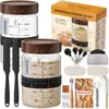 Tarro de Vidrio para Fermentación de Pan Tarro Sellado Placa de Petri Tanque de Ahorro Utensilios para Hornear Masa 24oz Tanque de Fermentación de Masa Madre