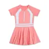 Traje de baño de una pieza para niñas con volantes en los bordes, diseño lindo, shorts de seguridad anti-exposición, traje de baño estilo princesa, adecuado para bebés y niños mayores