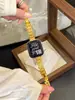 Correa de Metal Cobre Perla con Patrón de Encaje Adecuada para Apple Watch iWatch 12ª Generación 11/10