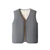 Colete de lã para meia-idade e idosos, colete quente para homens e mulheres, forrado com fleece, com bolsos, colete de algodão, top mais vendido transfronteiriço, atacado