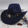 Chapéu Top Étnico Chapéu de Cowboy Ocidental Xizang Xizang Chapéu de Performance Chapéu de Lã Chapéu de Lã Retrô Centro-Europeu e Americano