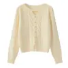 Suéter Básico de Punto Hueco Pequeño de Cuello Redondo Estilo Coreano Otoño e Invierno Nuevo Todo Fósforo Elegante Interior Holgado