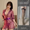 Lingerie Sexy Spring Mountain Dream, Robe de Banho Sedutora de Renda Transparente, Roupa de Dormir Transparente Teasing Puro Desejo