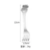 Dibujo animado lindo acero inoxidable 304 ciervo cuchara tenedor de fruta vajilla hogar niños revolver postre cuchara de café