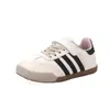 Zapatos casuales de lona para niños y niñas, suela suave, para primavera y otoño, zapatillas blancas, con velcro antideslizante, calzado deportivo infantil para estudiantes