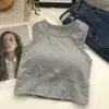 Top Camiseta Regata com Sutiã Embutido e Bojos para Mulheres, Adequado para Usar como Camada Externa ou como Camisola