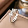 Anillo de Moda Transfronterizo Nuevo con Circonita Microincrustada para Mujer, Anillo de Dedo Índice de Lujo Ligero de Alta Gama de Moda para Mujer, Anillo Abierto Ajustable
