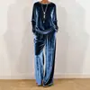 2025 Novo Outono/Inverno Feminino Casual Gola Redonda Suéter Manga Longa Calça Longa Veludo Multicolorido Conjunto Feminino