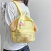 Mochila feminina estilo ins japonês com orelhas fofas, design único, mochila escolar para estudantes com decoração de laço, mochila estilosa