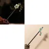 Pasador de Pelo de Rosa Nuevo Borla China de Estilo Nicho Temperamento Diario Hanfu Pasador de Madera Paso Oscilante Falda de Cara de Caballo Accesorios para Mujer Sentido de Gama Alta