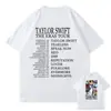 Camiseta Básica Estilo Europeo y Americano Taylor Swift el Eras Tour Camiseta de Mujer Holgada y Divertida de Manga Corta