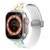 Para Apple Watch Band applewatch Oficial Rainbow Sport Silicone Fivela Dobrável Pulseira Magnética Impressa
