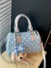 Bolso de Mano de Alto Valor Estético Estilo Coreano Moda Nicho Lunares para Mujer, Bolso Cuadrado Pequeño Nuevo Boston, Bolso Cruzado Casual para Hombro