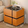Mesita de noche inteligente de madera maciza, mueble de dormitorio de lujo de alta gama para el hogar con altavoz, carga inalámbrica, almacenamiento, no requiere instalación