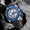 Reloj Megir Cross Border para hombre, cronógrafo azul de moda, disco estéreo, deportivo, 2119