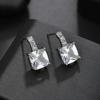 Aretes de Zirconia Cuadrados Qingxingfei Aretes Diamante de Circonio Austriaco Moda Coreana Regalo para el Día de las Niñas Outlet de Fábrica