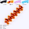 Nuevo de verano 4cm doble corazón color caramelo plástico clip de pico de pato para niños clip para el pelo de estudiantes coreanas para sujetar en el mar venta al por mayor