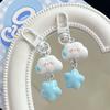 Divertido y divertido llavero con forma de nube sin palabras con expresión linda, colgante de mochila escolar con forma de corazón para niña dulce, regalo de joyería