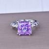 Anel elegante de luxo leve, cor versátil, com corte de flor de gelo de diamante, incrustado com diamante de alto carbono, diamante azul marinho, rosa, tesouro de cor simples, feminino