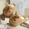 Pantufas de Algodão de Coelho Fofo para Mulheres, Novo Estilo Outono/Inverno 2026, Aquecimento para Casa Interno/Externo, Pantufas de Pelo Pós-Parto, Macias e Fofas