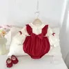 Roupas para Bebê Menina Outono Laço Macacão Falso de Duas Peças Cobertor de Fralda para Recém-Nascido Vestido para Lua de Mel Primeiro Aniversário