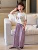 Tutu Elefantito Ropa Infantil Camiseta de Manga Corta para Niñas 2026 Nuevo Verano Top para Niños Versátil Casual Elegante para Niñas