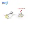 Brincos de liga de titânio F136 com zircônia de estrela brilhante, tarrachas para cartilagem da orelha, tarrachas para lábio, tarrachas para língua, joias de piercing interno espiral de nicho