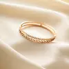Pulsera de acero de titanio de doble capa con círculo hueco de diamante y diseño de ola para mujer, con cierre de hebilla de taladro, no se decolora, venta al por mayor de fabricantes
