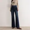Jeans Flare Slim Customizado Retrô com Stretch em Quatro Direções para Mulheres Outono 2026 Petite Valorizando Perna Larga