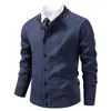 Otoño Invierno Nuevo Suéter de Punto Grueso con Cuello Alto para Hombre, Talla Grande, Chaqueta Cardigan Casual de Moda