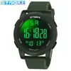 Reloj Electrónico Deportivo para Hombre SYNOKE 5Bar Impermeable para Natación Simple Multifuncional Pantalla Grande Luminoso Potente