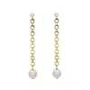 Un Par de Aretes Largos con Borlas y Perlas, Elegantes y Únicos Aretes de Cadena, Accesorios para Orejas de Nicho de Estilo Influencer, Modernos y Distintivos