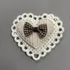 Coração de Fita Fofo Cor de Café Laço Patch de Tecido DIY Decoração de Roupas Acessórios Acessórios de Bordado Estilo Broche