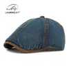 Estilo Nuevo de Primavera Gorra de Mezclilla Lavada Boina para Hombre Gorra de Béisbol Retro Británica de Seis Paneles Gorra Frontal Casual de Moda para Mujer