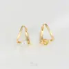 Porta-Cuentas Rectangular en Forma de U con Agujero Medio Relleno de Oro de 14K que Conserva el Color Hebilla de Oreja para Pendientes Hechos a Mano con Perlas Adhesivas