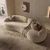 Sofá curvo estilo retro francés para espacios pequeños, sofá de tela para salones de belleza, áreas de descanso, salas de recepción, semicircular modelo nuevo