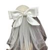 Cabello de novia Super Hada Corto Velo Pequeño Novia Foto de Boda Certificado Registro Lazo Poncho Velo Tocado