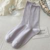 Calcetines Medianos Verano Finos para Mujer Calcetines para Apilar Calcetines de Algodón Malla sin Costuras Transpirables Encaje Calcetines de Luna Calcetines con Borde de Oreja