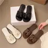 2026 Nuevas Sandalias Versátiles de Estilo Francés Hada Moda para Mujer, Chanclas Planas de Verano para Exteriores