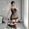 Shuoyao lencería sexy sexy flash plateado plisado camisón ajustado pasión calado perspectiva pijama privado 1155