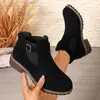 Botines Nuevos de Ante Otoño 2026 para Mujer, Botas Cortas con Tacón Grueso Retro, Botas Martin de Suela Plana con Cremallera Lateral, Botas de Estilo Británico para Mujer